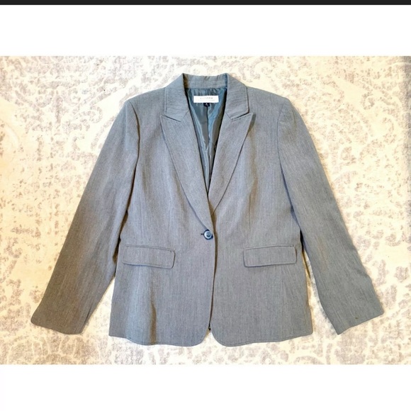 Tahari Jackets & Blazers - TAHARI Womens Gray Structured Blazer